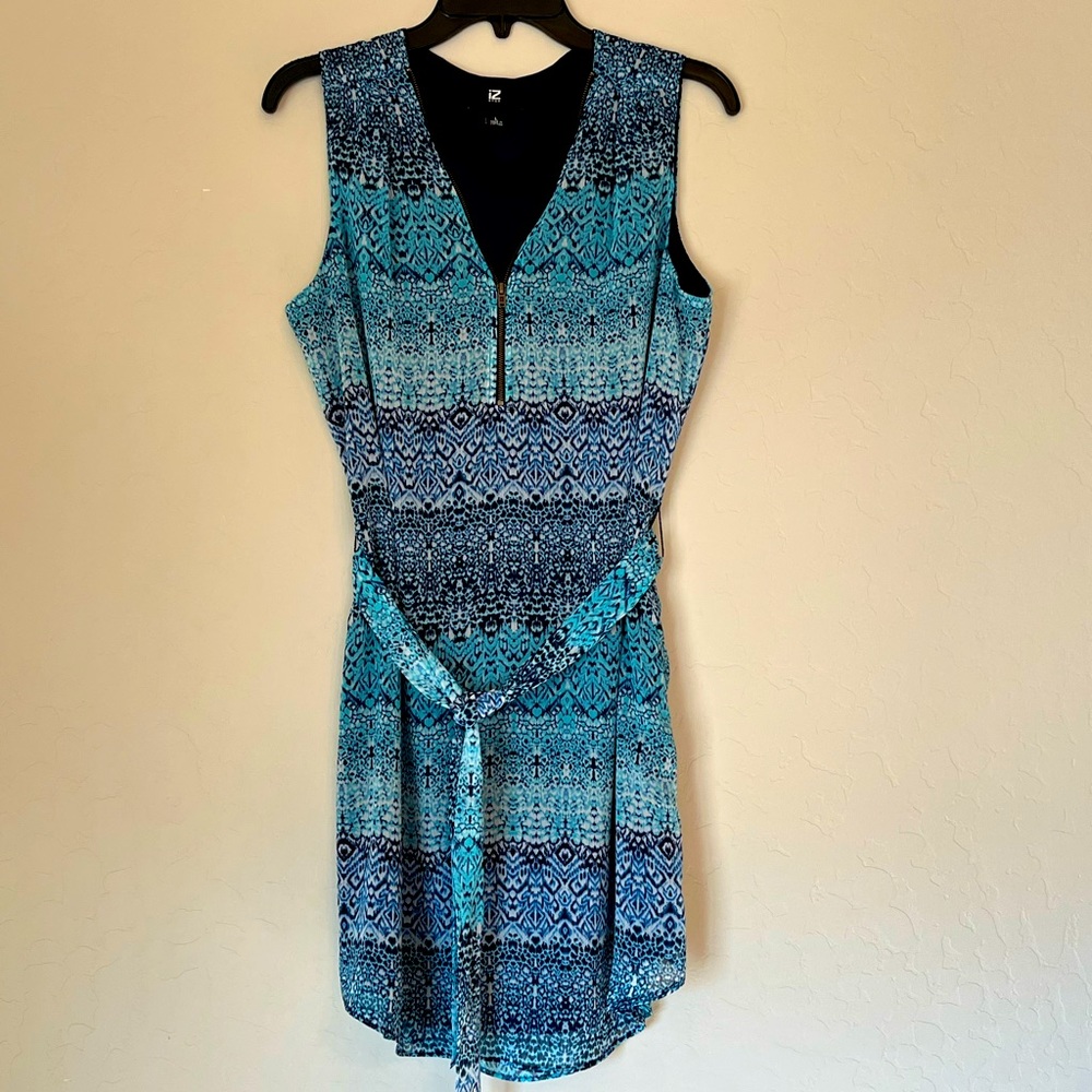 Above the knee summer dress with sash belt.